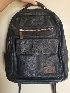 Solo New York Black Leather pebbled Kilbourn Backpack